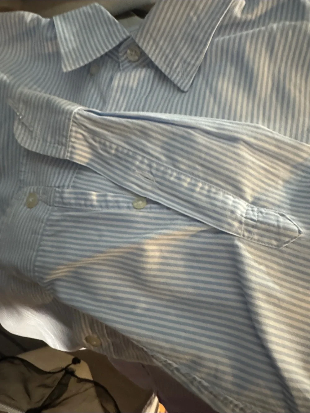 J. Crew Light Blue and White Pinstripe Dress Shirt